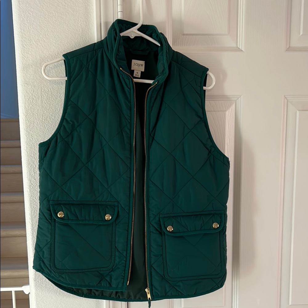 J.Crew Green Quilted Vest